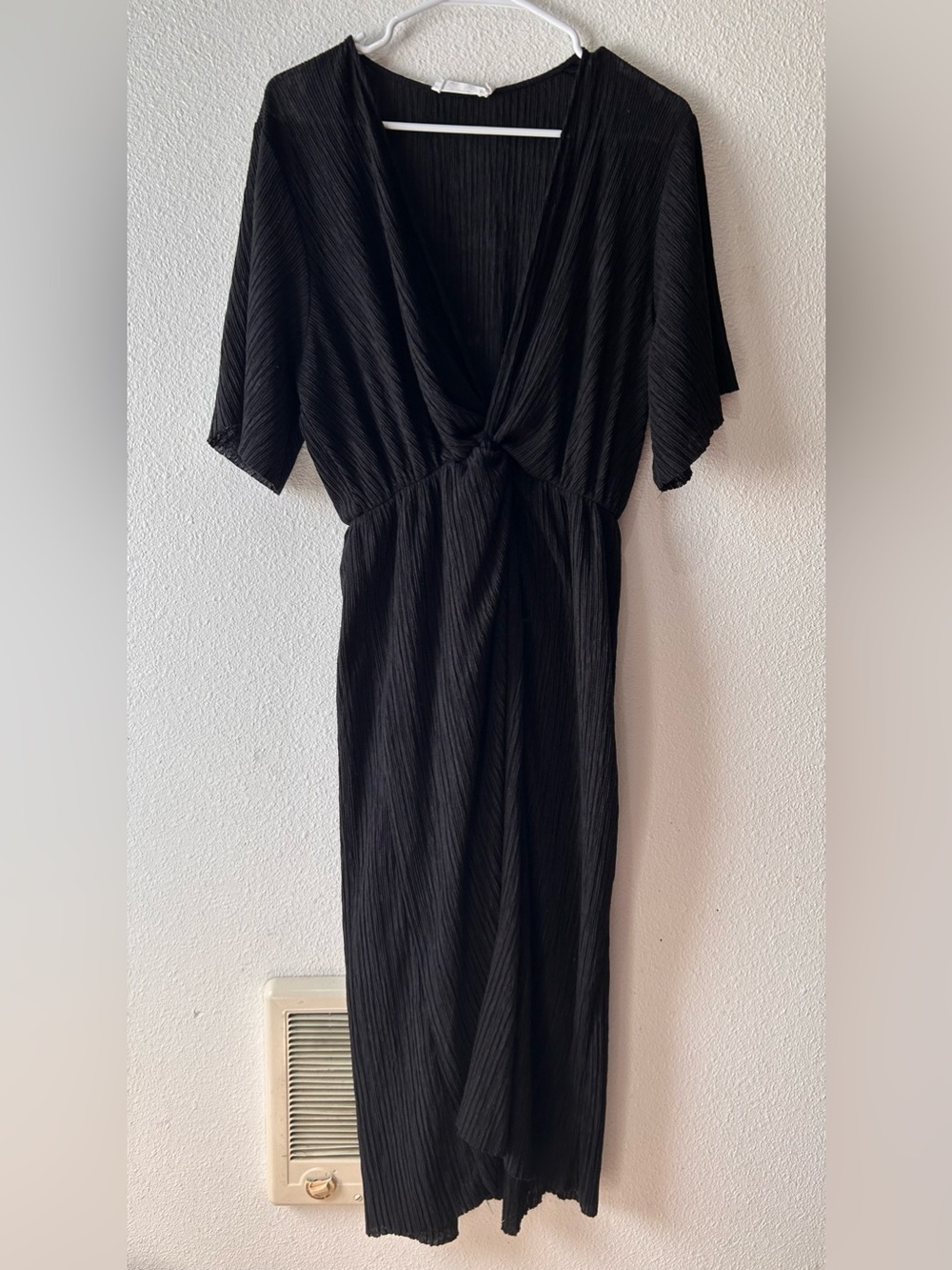Black Twist-Front Maxi Dress
